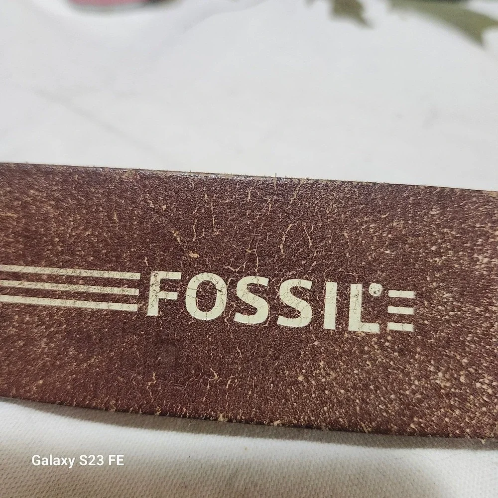 Fossil Belt Mens 32 Brown Genuine Leather Distressed Fossil 54 Rustic Basic